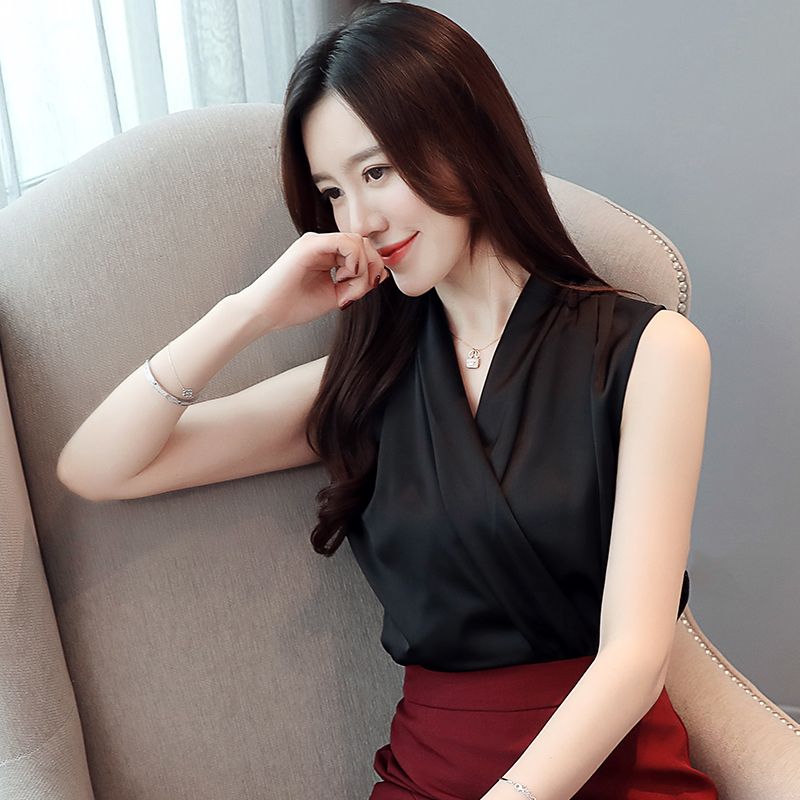 Sleeveless Top Women's Summer New Women's Clothing Korean Style Loose Western Style Women's Shirt All-Matching Outer Wear Belly Covering Vest Fashion