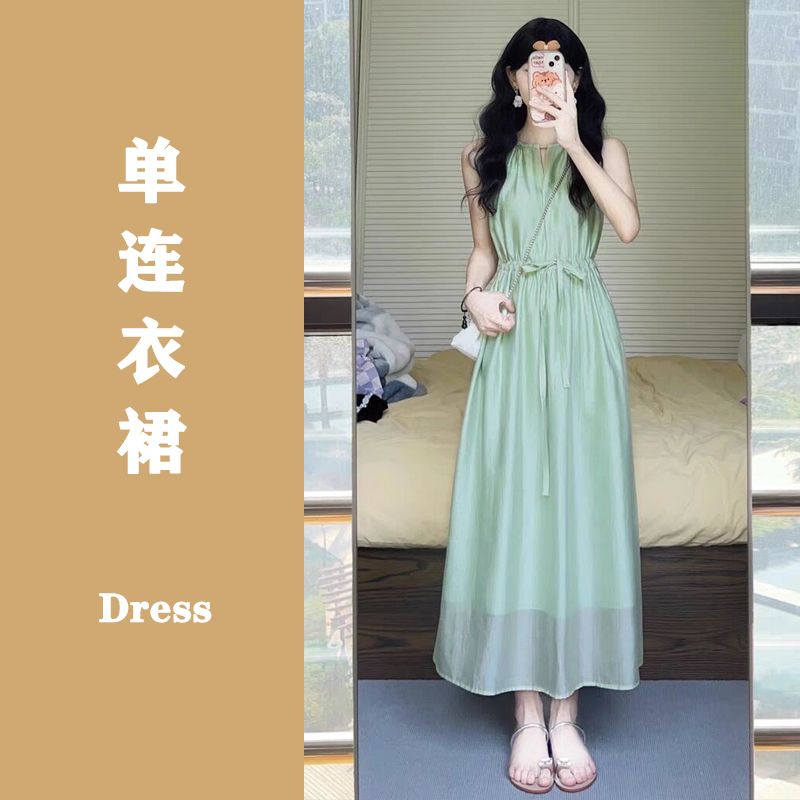 2024 new small strap dress for women Summer elegant high-grade waist slimming dress