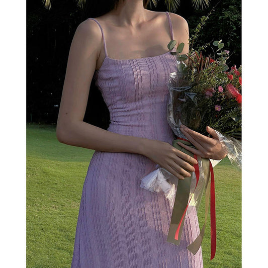 Byouare French Retro Elegant Strap Dress 2023 New Summer Pure Desire Slim Slimming Dress for Women
