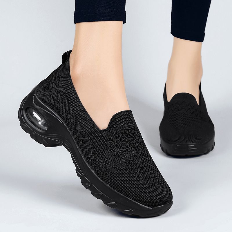 Summer and Autumn Goddess Versatile Fashionable Breathable Lightweight Rocking Shoes Increased Large Size Casual Lazybones' Shoes Mesh Woven Sock Shoes