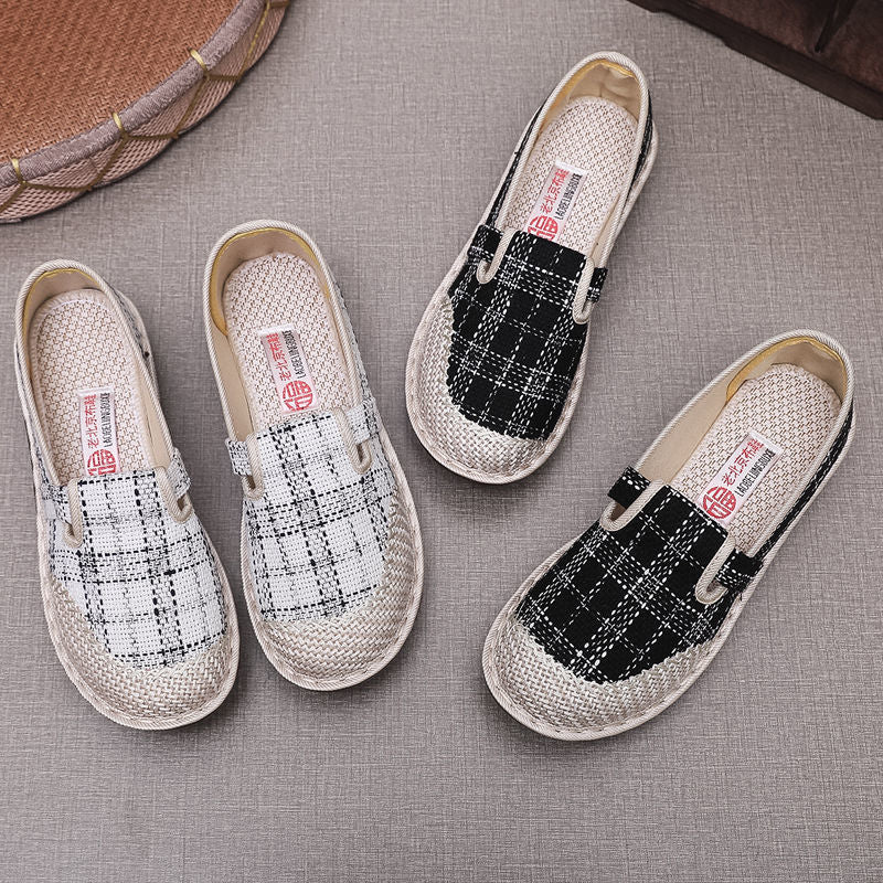 New Old Beijing Thick Bottom Leisure Cloth Shoes Women's Slip-on Breathable Flat Bottom Fisherman Shoes Lightweight Non-Slip Dancing Shoes