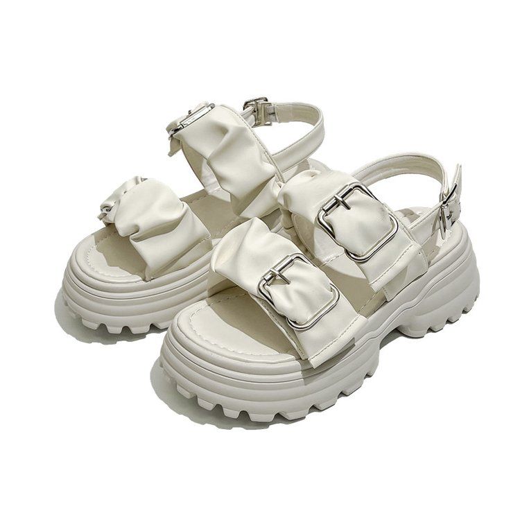 Internet Celebrity Platform Slippers Women's Outdoor Fashion 2024 Summer Korean Style All-Matching Street Shot Slip-on Lofter Ins Sandals
