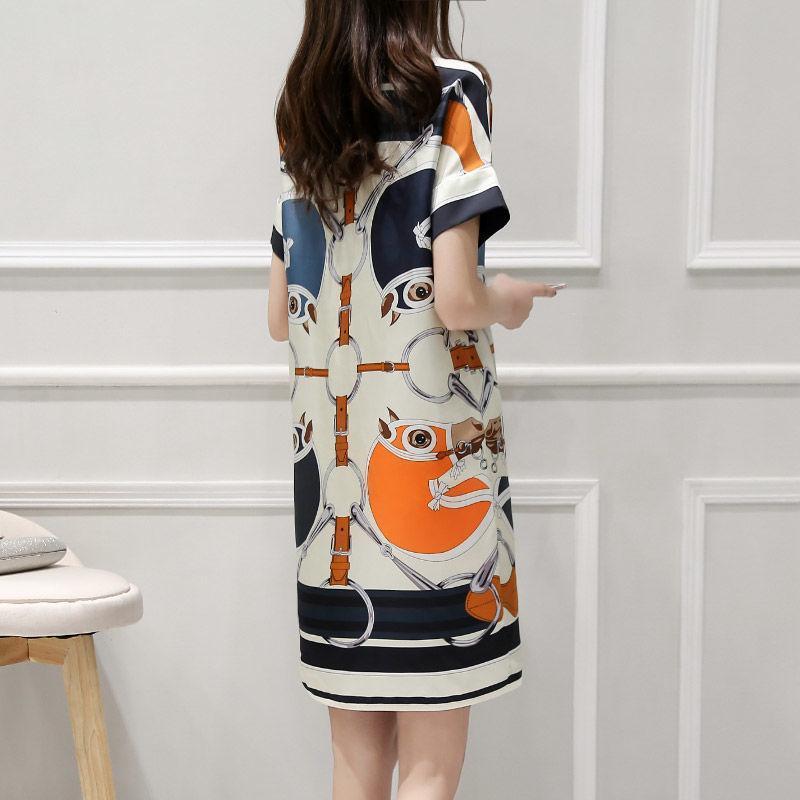 Hong Kong International Famous Silk Dress for Women 2024 Summer New Midi Skirt A- line Dress