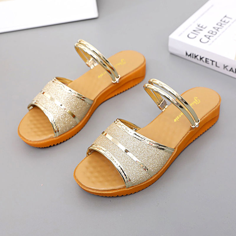 Women's Slippers 2024 Summer Two-Piece Soft Bottom Non-Slip Wearable and Trendy Casual All-Match High-End Sandals for Moms