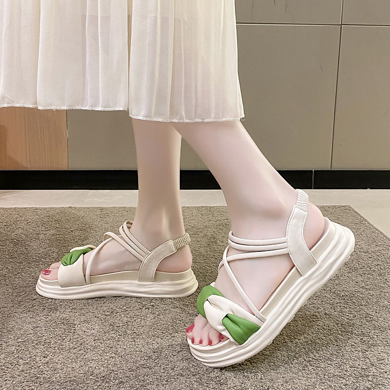 Roman Sandals Women's 2023 Summer New Women's Shoes Dissolved Platform Non Slip Outdoor Beach Versatile Not Tired Feet Shoes