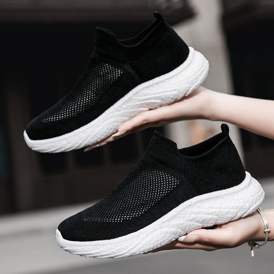 2024 Spring Sock Shoes Men's and Women's Slip-on Hollow Breathable Mesh Sports Casual Shoes Feel Shit Couples Running Shoes
