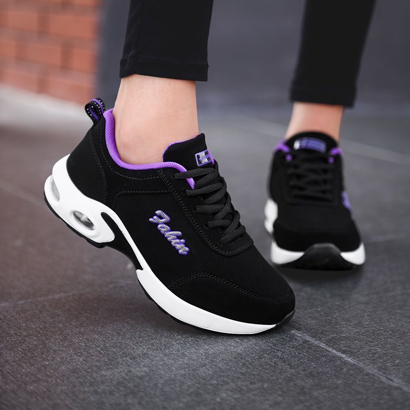 Fast Delta Spring and Autumn Flying Woven Versatile Korean Style Women's Sports Shoes Student Mesh Shock Absorption Non-Slip Air Cushion Running Shoes Women