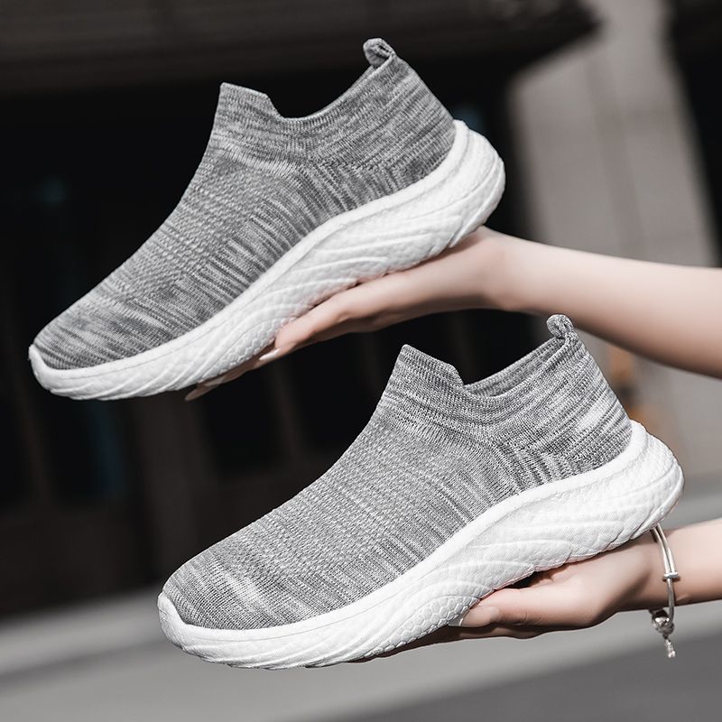 2024 Spring Sock Shoes Men's and Women's Slip-on Hollow Breathable Mesh Sports Casual Shoes Feel Shit Couples Running Shoes