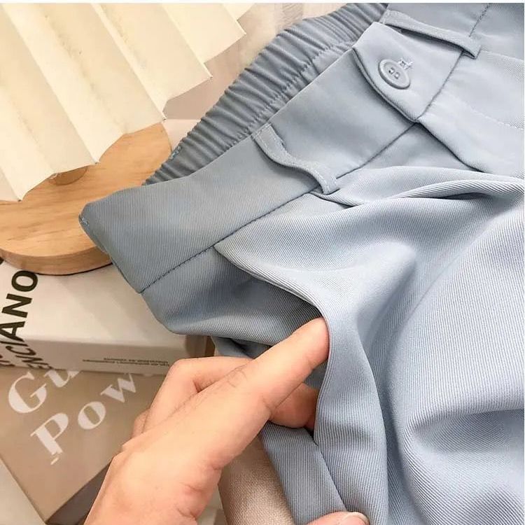 Suit Pants for Women 2023 Spring and Autumn New Korean Style High Waist Loose and Slimming Straight-Leg Pants Cropped Smoke Tube Casual Small Trousers