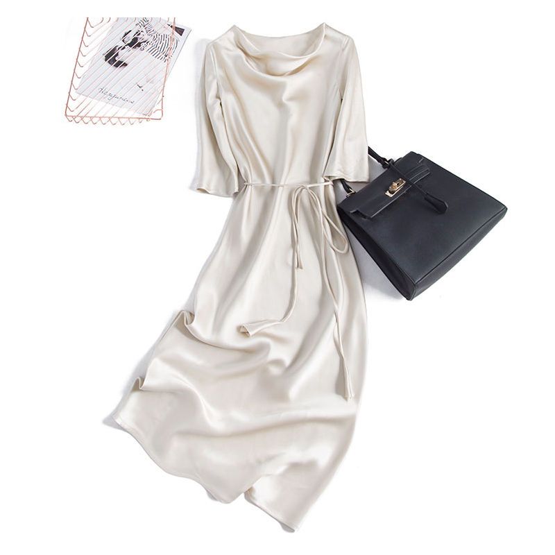 Summer French Style Temperament Dress Mid-Length Lady Slimming Sexy Light Luxury