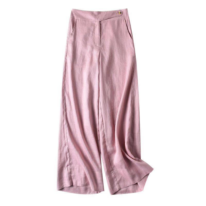Pants for Women Loose Slimming 2021 Spring and Summer New Linen High Waist Drooping Wide Leg Pants for Women Draping Casual Pants Women