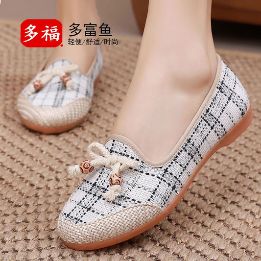 Old Beijing Cloth Shoes Women's Shoes New Slip-on Soft Bottom Mom Shoes Women's Shoes Breathable Casual Cloth Shoes Women's Shoes