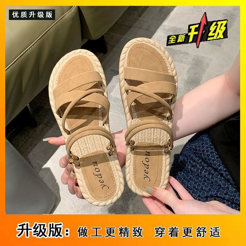 Size 43 plus Size Roman Sandals Women's Two-in-One Two-in-One Popular Outdoor Super Fairy Wild Flat Heel Beach Shoes 2023