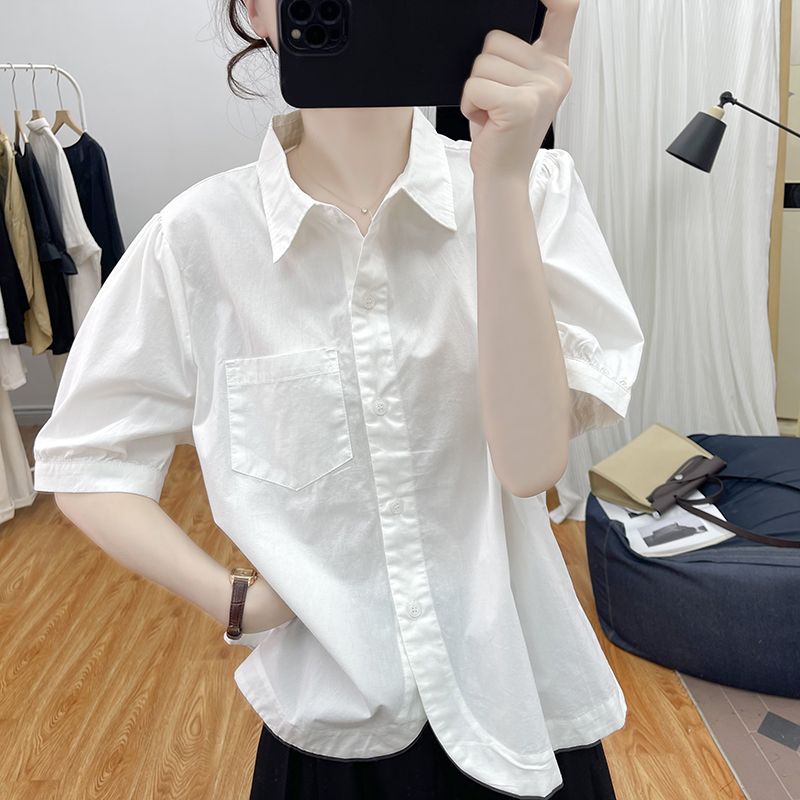 Áo sơ mi cổ polo mới 2024 cho phụ nữ, thiết kế mùa hè, chất liệu 100% cotton