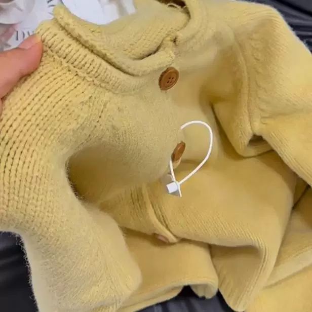 MILLI MILLU Small Sized Man's Wear Yellow Outerwear Knitwear Soft Glutinous Advanced Lazy Sweater Autumn and Winter