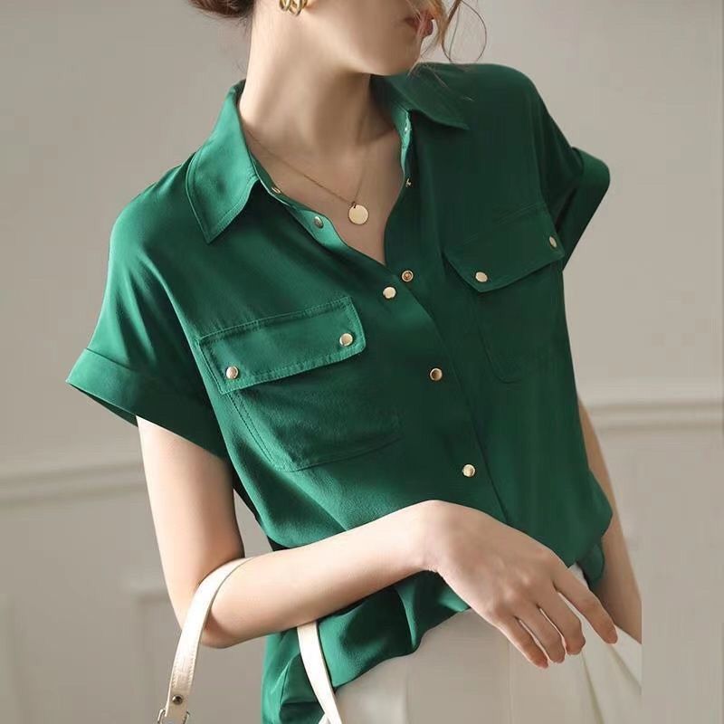 Chiffon White Shirt Women's Summer Thin Design Sense 2024 New Niche Design Sense Elegant Western Style Korean Style Top