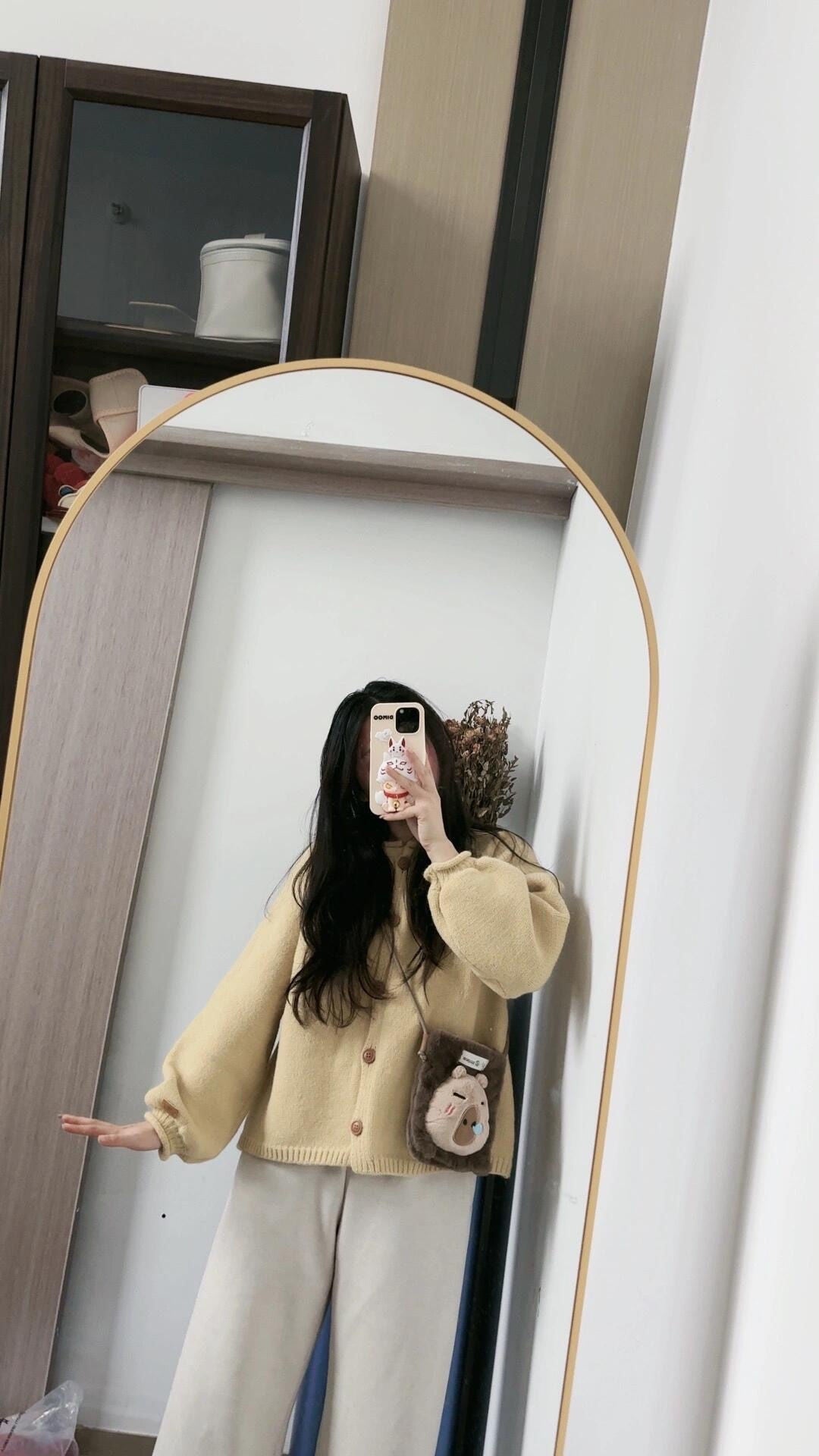 MILLI MILLU Small Sized Man's Wear Yellow Outerwear Knitwear Soft Glutinous Advanced Lazy Sweater Autumn and Winter