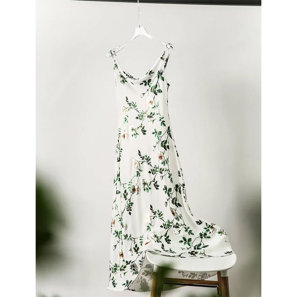 HuaappuWLady Temperamental Spaghetti Straps Sleeveless Floral Dress Women2024Spring New SlimmingALine skirt