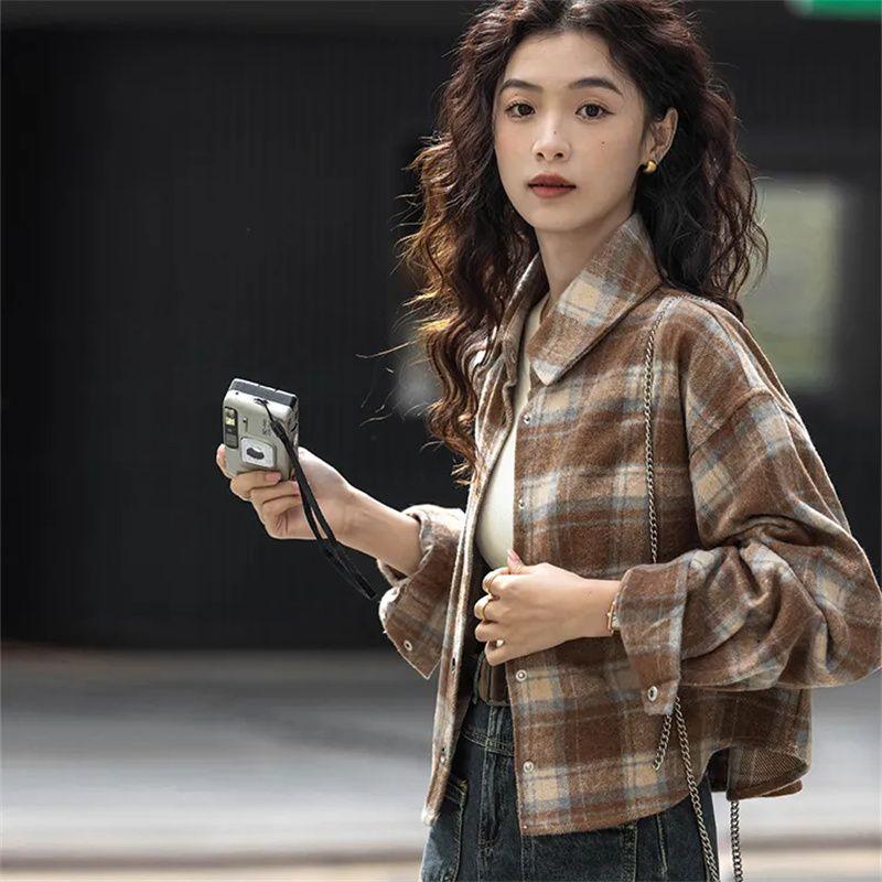 Early spring new plaid short sleeve shirt