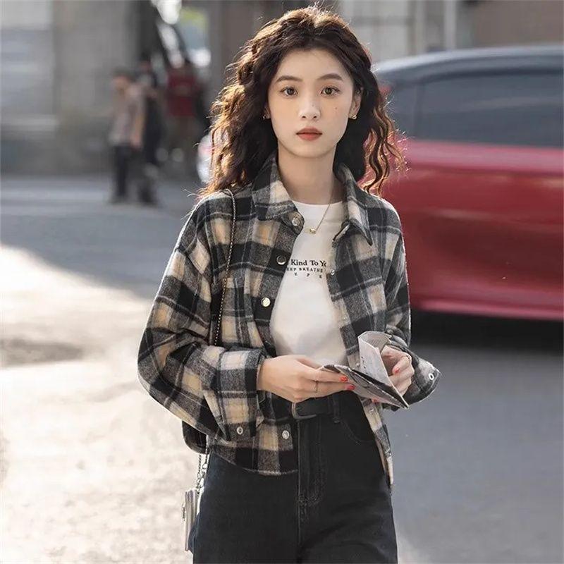 Early spring new plaid short sleeve shirt