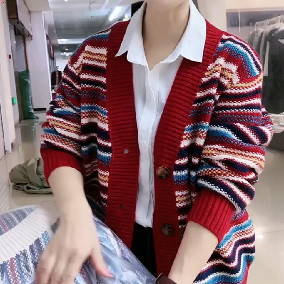 Dệt Kim Cardigan Áo Khoác Nữ Phong Cách Phương Tây