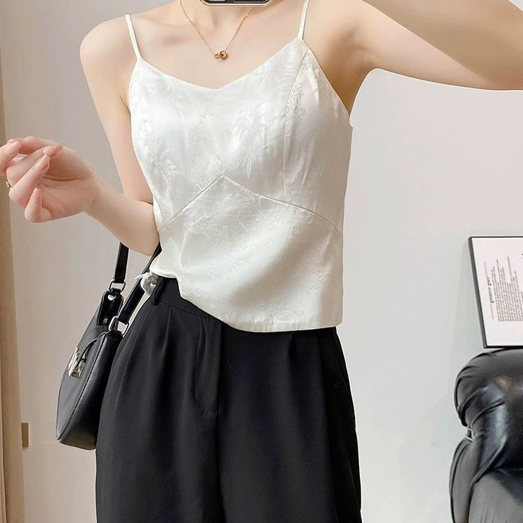 New Chinese Style Summer New Camisole Women's National Style Jacquard Can Be Worn outside Elegant Slim Short Inner Top