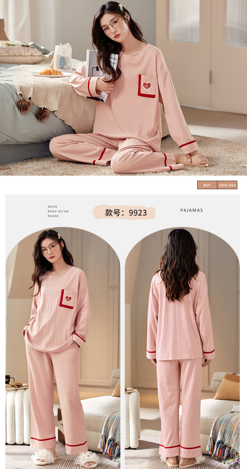 Bộ Đồ Ngủ 100% Cotton Nữ Xuân Thu Đông Dài Tay Quần Mới Rời Và Dễ Thương Của Cô Gái Mặc Nhà Bộ Đồ Mùa Thu