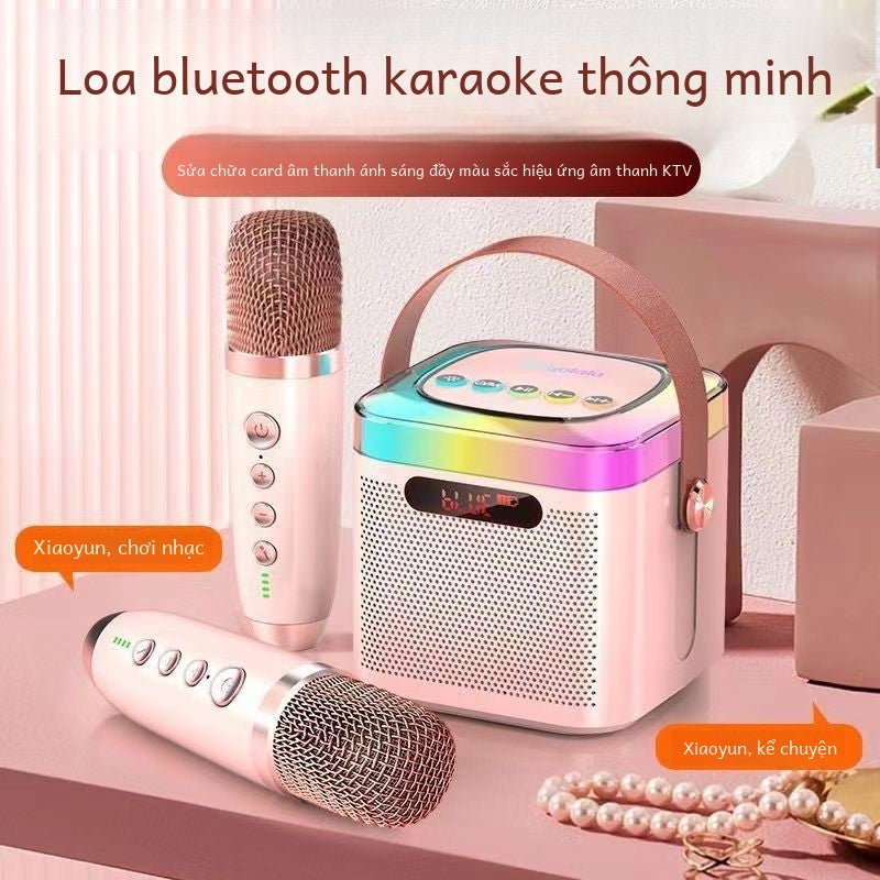 Bộ karaoke gồm loa và 2 mic hát smart